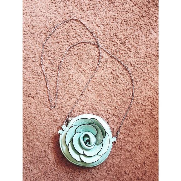 Handbags - Blue Flower Mini Purse With Chain